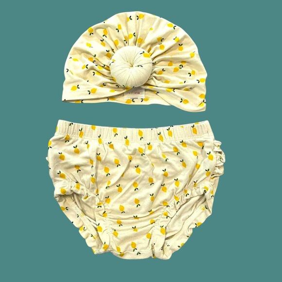 Hanna Anderson Bloomer And Turban Set In Lemony Yellow 2T - Picture 2 of 6